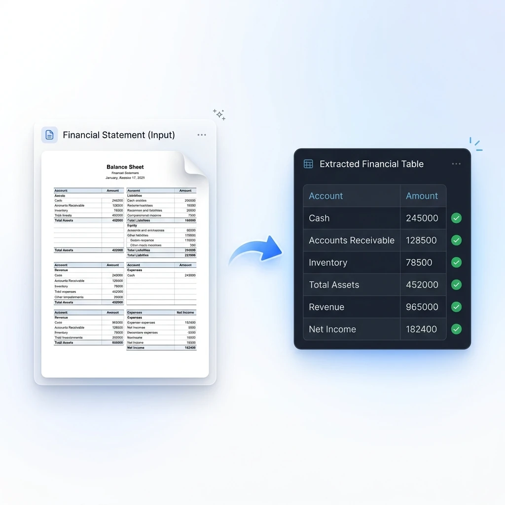 Financial Statement Table Preview